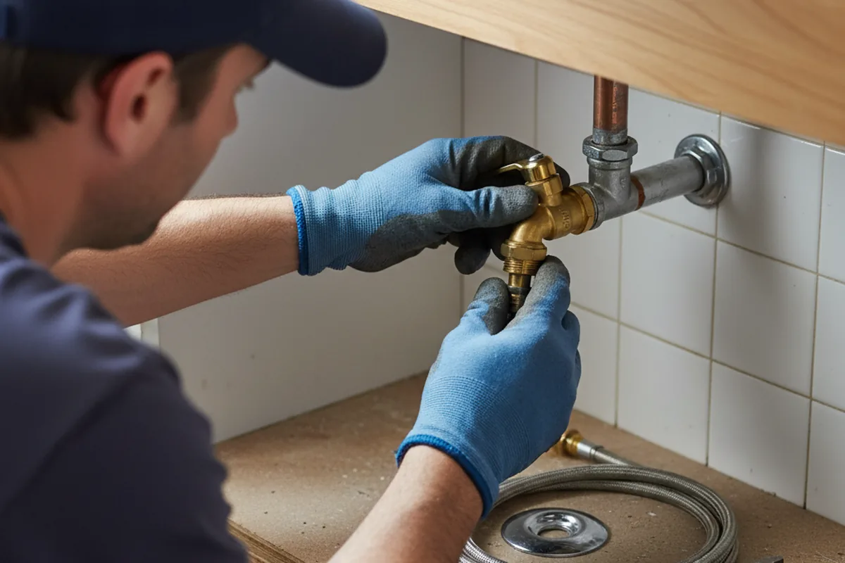 Shutoff valve and fitting work during Faucet and Fixture Repair in Scio